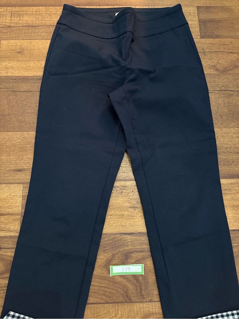 Van Heusen Women's Stretch Pants with Gingham Cuff (Size 4)